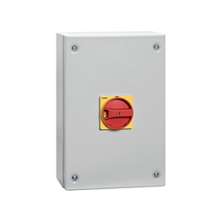 Interruttore sezionatore 4 poli 160A contenitore metallico IP65 maniglia giallo/rossa