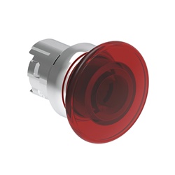 Pulsante luminoso metallo fungo 40 mm rosso emergenza IP67/IP69K industriale