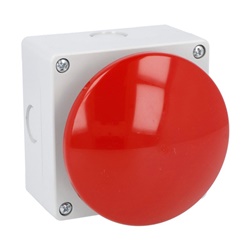 Pulsante a palmo fungo oscillante Ø90mm rosso 1NC senza aggancio per controllo macchine