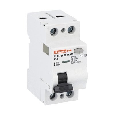Interruttore differenziale puro 2 poli 25A 30mA protezione impianti elettrici residenziali e commerciali