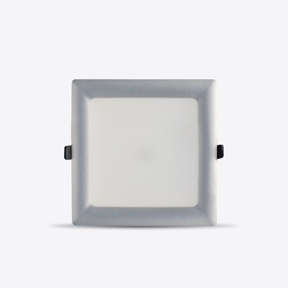 Downlight LED 25W quadrato argento incasso interno uffici negozi