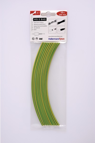 Termorestringente 3:1 poliolefina flessibile isolamento protezione cavi cablaggi sacchetto 10 spezzoni 200 mm