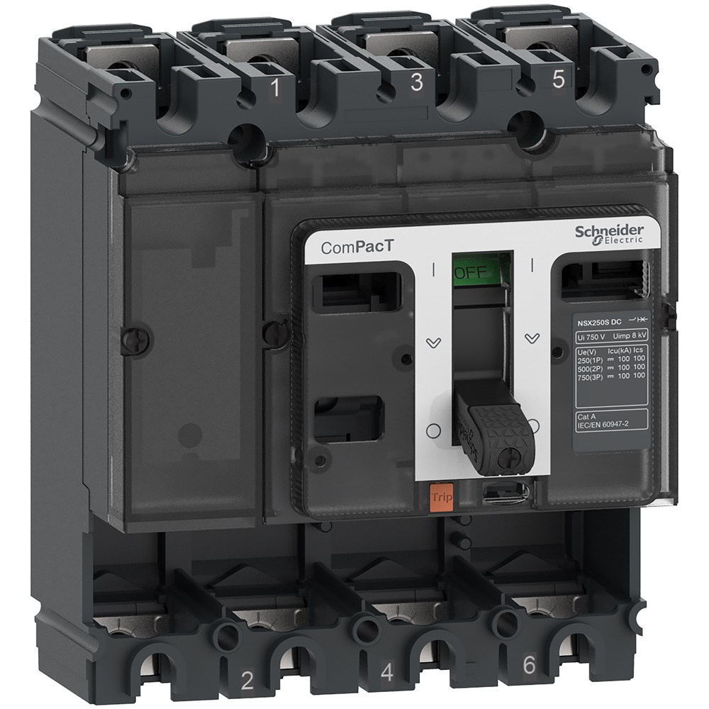 Base interruttore ComPacT NSX160F DC 36kA 750V 4 poli 160A senza sganciatore uso industriale