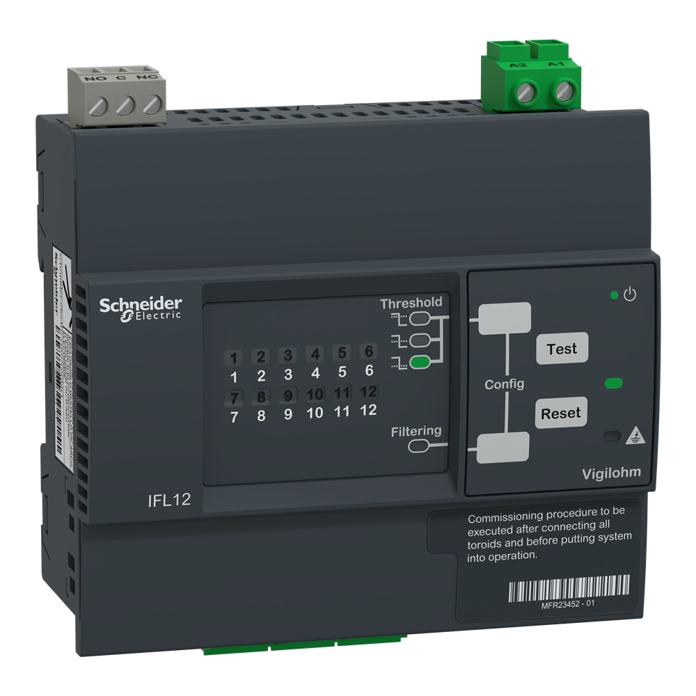 Localizzatore guasti isolamento 12 canali 110-440 V AC/DC per reti elettriche IT