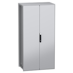 Armadio modulare a pavimento acciaio decarbonizzato 2000x1000x600 mm 2 porte IP55 IK10 multiuso