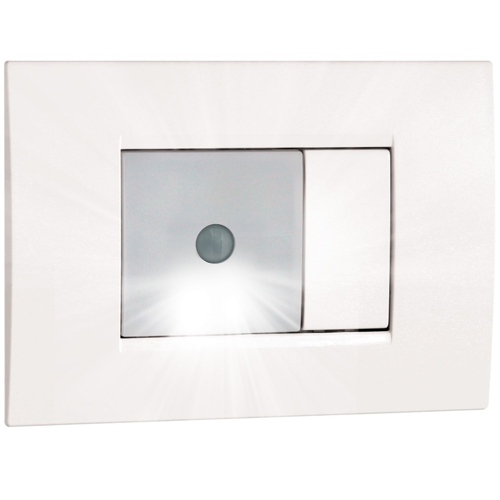 Segnapasso da incasso 2 moduli con sensore movimento e crepuscolare per illuminazione automatica ambienti interni