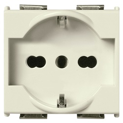 Presa 2P+T 16A universale per spine 2P e 2P+T standard italiano e tedesco
