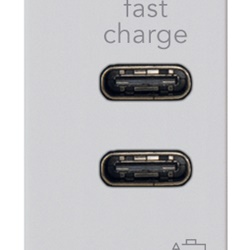 Alimentatore USB C+C 15W 3A 5V cavo 1M ricarica dispositivi elettronici Silver