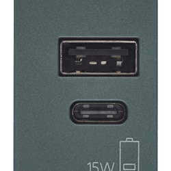 Alimentatore USB 15W 3A 5V doppia uscita A+C per carica dispositivi elettronici
