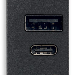 Alimentatore USB 15W 5V 3A doppia uscita A+C ricarica dispositivi elettronici grigio 1M