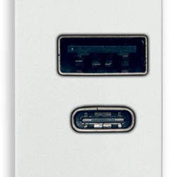 Alimentatore USB A+C 15W 5V 1M bianco doppia uscita carica smartphone tablet