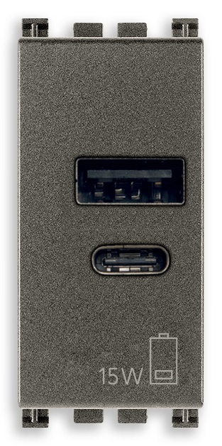 Alimentatore USB 15W 5V 1M doppia uscita A+C ricarica dispositivi elettronici Metal