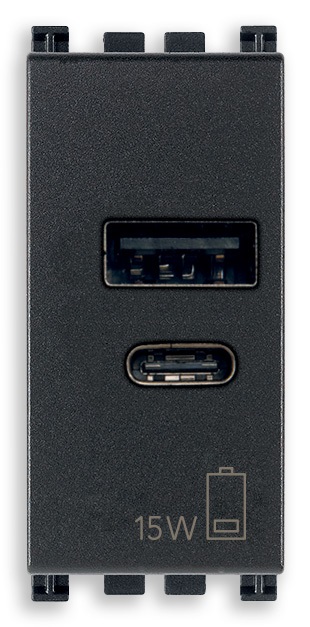 ALIMENTATORE USB A+C 15W 5V 1M ANTI