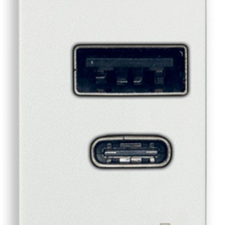 Alimentatore USB A+C 15W 5V 1M antibatterico ricarica smartphone tablet doppia uscita