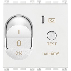 Interruttore magnetotermico differenziale 1P+N C16 6mA 2 moduli bianco uso civile e industriale