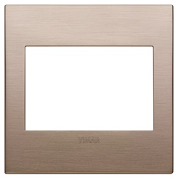 Placca Classic 3 moduli metallo rame spazzolato per impianti elettrici