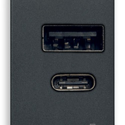 Alimentatore USB A+C 15W 5V 3A cavo 1M grigio per dispositivi elettronici