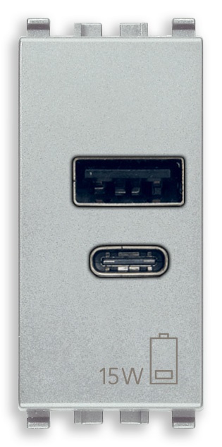 Alimentatore USB A+C 15W 5V 1M doppia uscita carica tablet smartphone Next