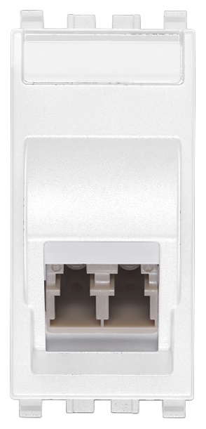 Presa ottica multimodale 50/125 µm adattatore LC duplex bianco per fibra ottica