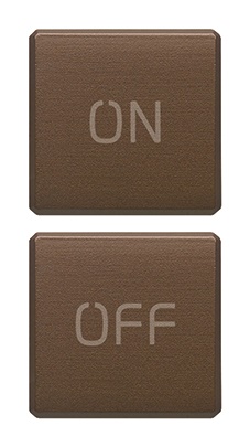 DUE TASTI FLAT SIMBOLI ON/OFF BRONZ