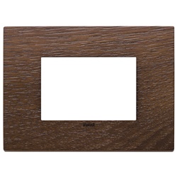 Placca 3 moduli legno naturale noce americano per installazioni elettriche