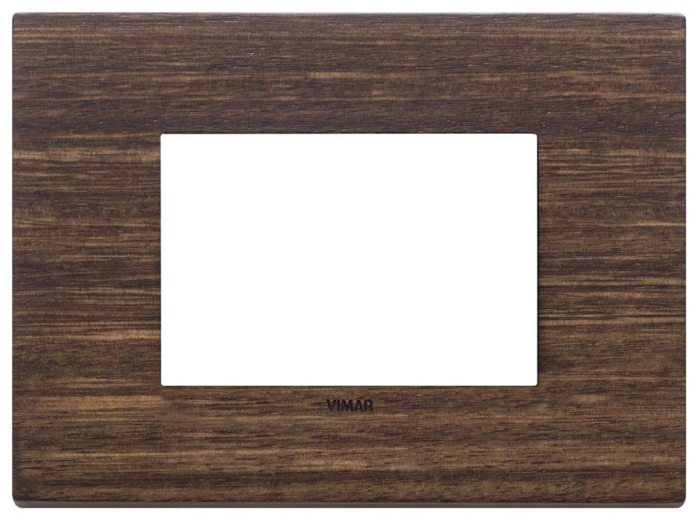 Placca 3 moduli legno naturale eucalipto design moderno per interruttori e prese