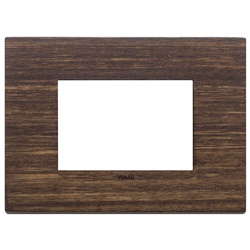 Placca 3 moduli legno naturale eucalipto design moderno per interruttori e prese