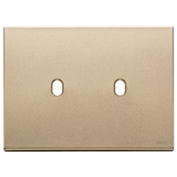 Placca 3 moduli doppio comando metallo oro satinato per impianti vintage