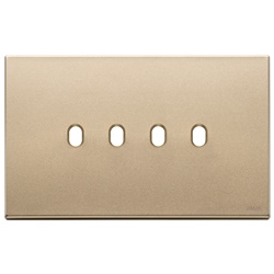 Placca 4 moduli metallo oro satinato per comandi Vintage design elegante