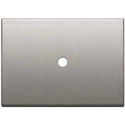 Placca 3 moduli tondo nichel spazzolato metallo per comando elettrico parete