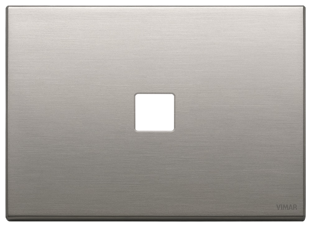 Placca 3 moduli Flat nichel spazzolato per comando elettrico design moderno