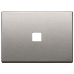 Placca 3 moduli Flat nichel spazzolato per comando elettrico design moderno