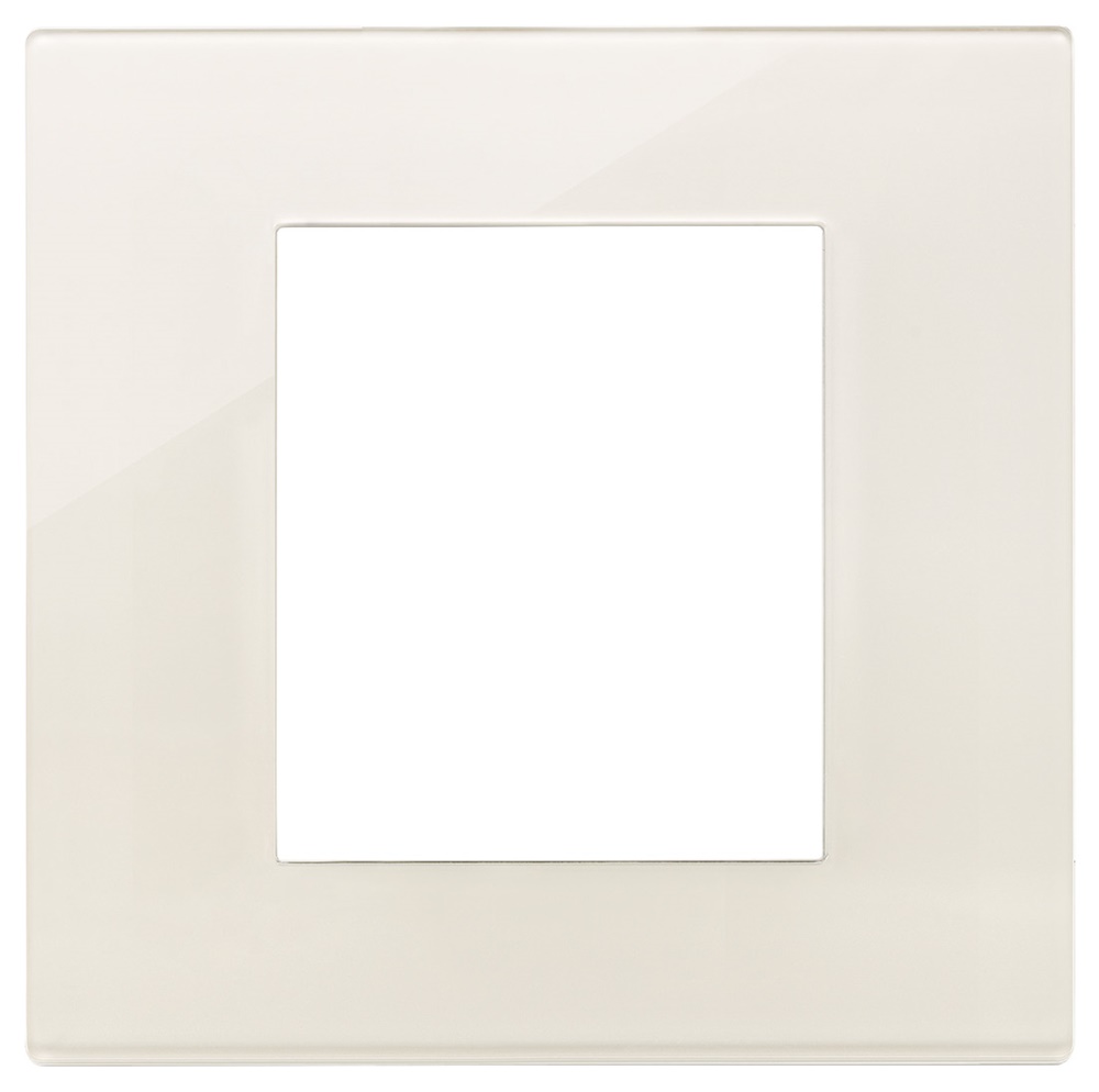 Placca 2 moduli tecnopolimero Reflex colore canapa per impianti elettrici