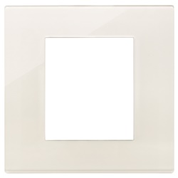 Placca 2 moduli tecnopolimero Reflex colore canapa per impianti elettrici