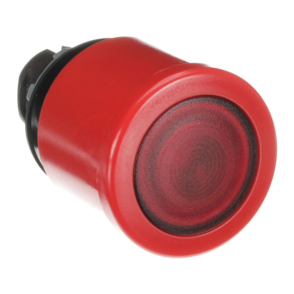 Pulsante emergenza fungo 40 mm rosso illuminato mantenuto per comando sicurezza industriale