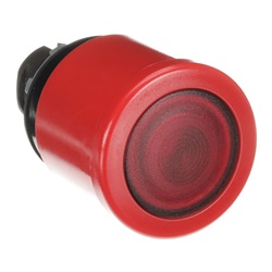Pulsante emergenza fungo 40 mm rosso illuminato mantenuto per comando sicurezza industriale