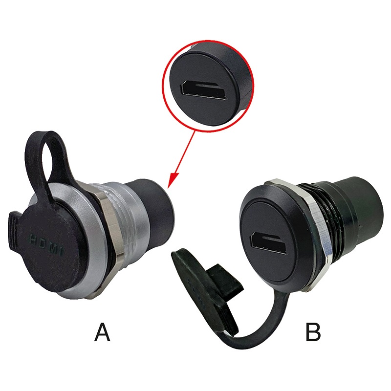 Presa HDMI femmina/femmina da pannello nera alta definizione per impianti audio-video professionali e domestici