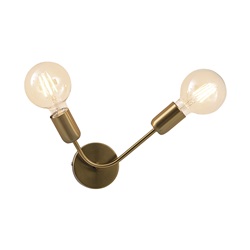 LAMPADA PARETE OTTONATA 2 LUCI