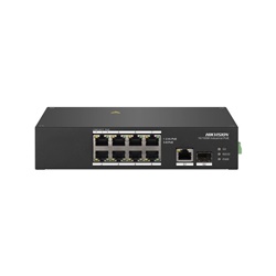 Switch PoE 8 porte Fast Ethernet 10/100 Mbps con 2 uplink Gigabit per reti ufficio e commerciali
