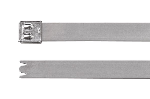 Fascetta in acciaio inox 521x16 mm MBT20UH sistema autobloccante resistente corrosione e alte temperature uso industriale e navale