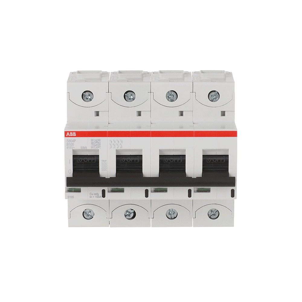 Interruttore magnetotermico modulare 4 poli 100A B 50kA per impianti residenziali e industriali