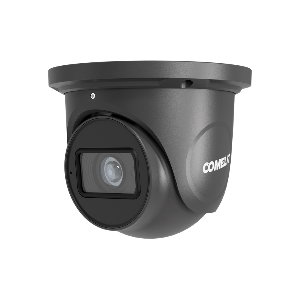 Serie Advance - Telecamera IP turret 4MP grigia, varifocale 2.8-12mm, LED IR 50m, microfono, slot SD, alluminio IP67, 12V e PoE, ONVIF