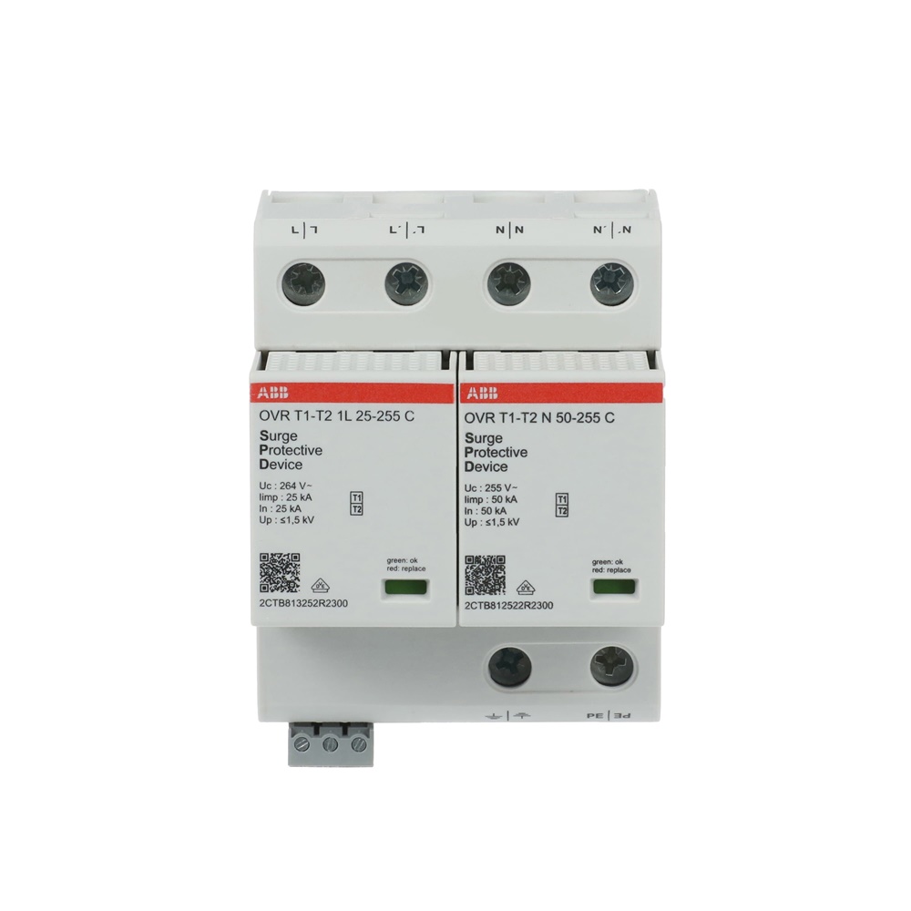 Limitatore sovratensione T1-T2 singolo polo neutro 50-255V per impianti elettrici residenziali e industriali