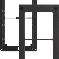 Telaio alluminio cataforesi nero + placca Zamak 2 moduli antivandalo per impianti elettrici