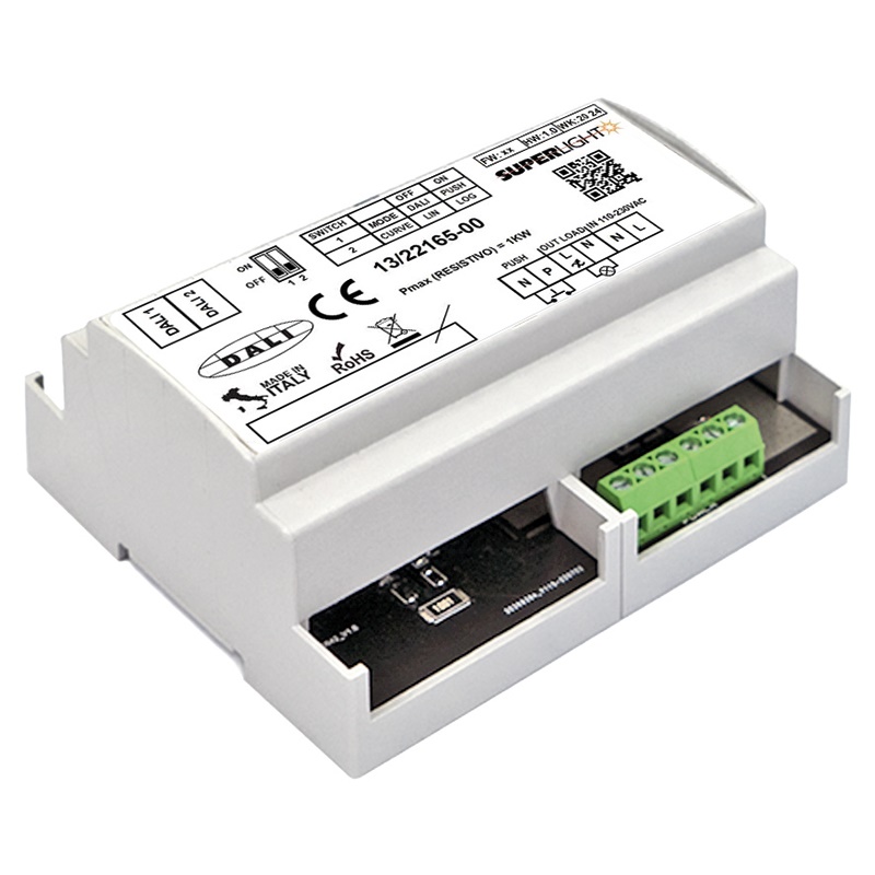 Dimmer push-DALI 230V 1kW controllo luminosità per ambienti residenziali e commerciali