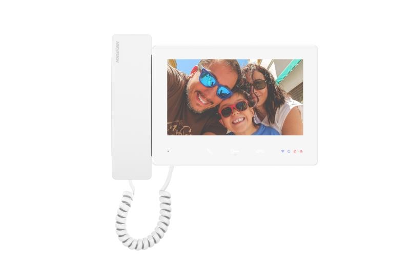 Postazione interna 2 fili video 7 con cornetta bianco per intercomunicazione a parete