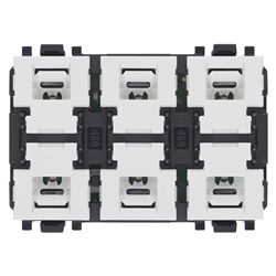 Comando KNX Secure 6 pulsanti LED RGB regolabile 3 moduli per automazione casa
