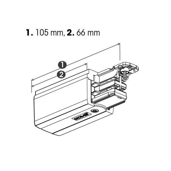 Alimentatore laterale destro binario NE compatto per illuminazione tecnica