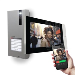 Serie 7 Top - Kit video monofamiliare con posto esterno Quadra e videocitofono 7 Wi-Fi, sistema ViP, iniettore alimentazione incluso