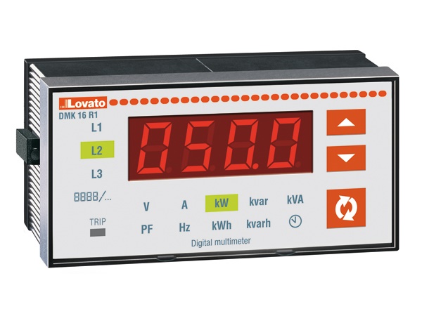 MULTIMETRO DA INCASSO TRIFASE LED 96X48 V-A-W-VAR-FP-HZ CON RELE PR